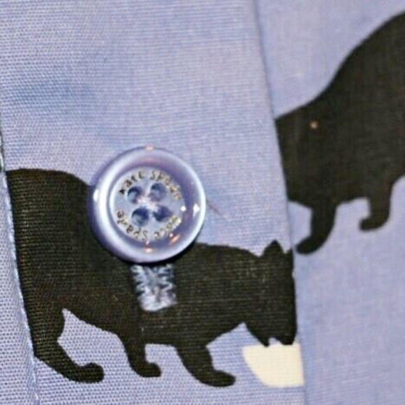 Kate Spade Cats and Cream Collared Shirt 0 XS - Picture 4 of 8